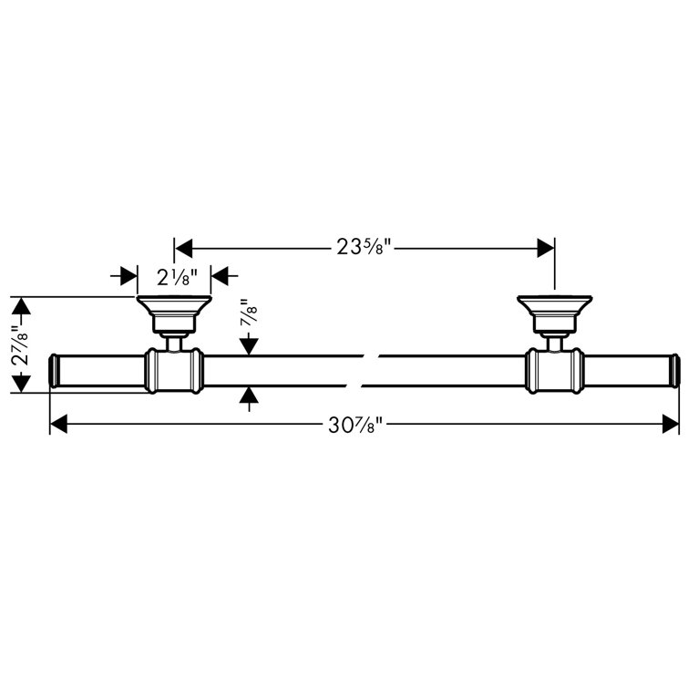 Polished Nickel 31-Inch Wall Mounted Towel Bar