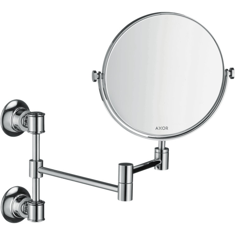 Polished Nickel Wall Mounted Extendable Shaving Mirror