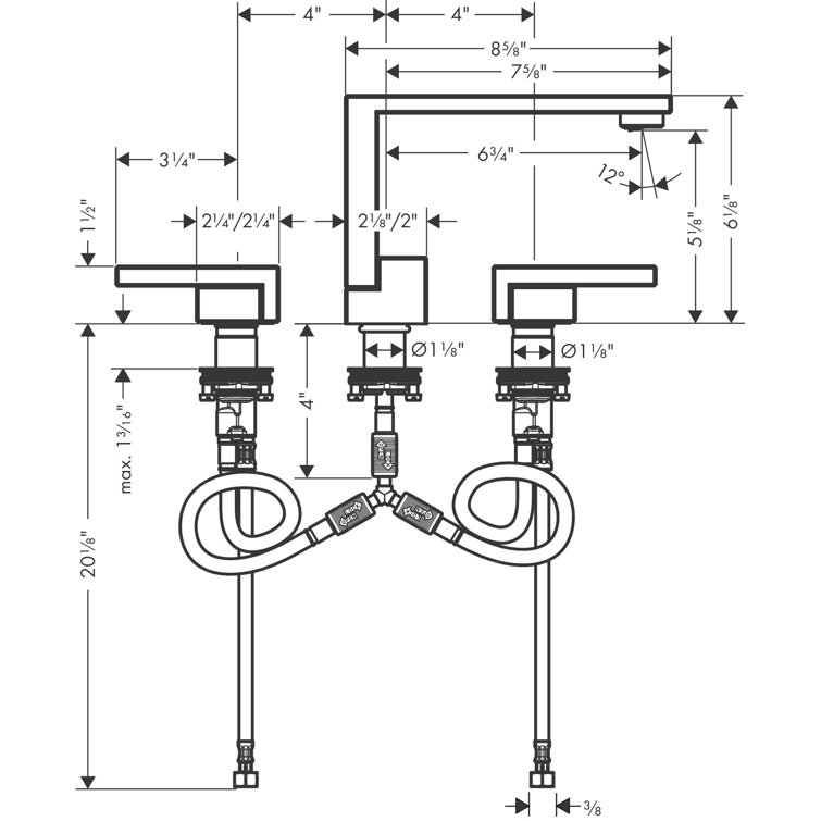 Edge Widespread 2-handle Bathroom Faucet with Drain Assembly