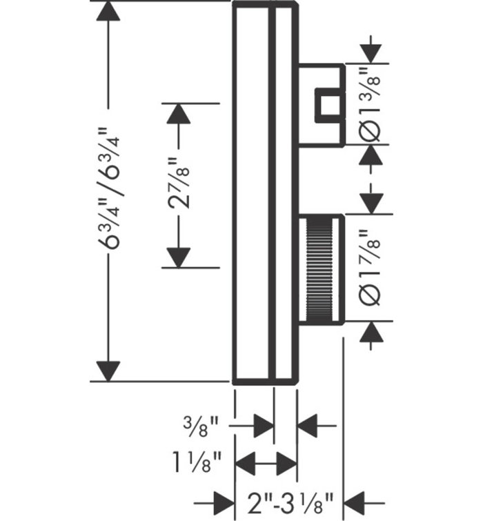 Chrome Diamond Cut Wall-Mounted Thermostatic Shower Trim