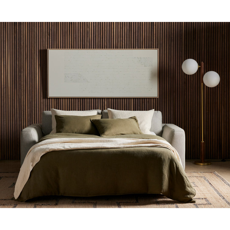 Aldred Silver Queen Tufted Fabric Sleeper Sectional