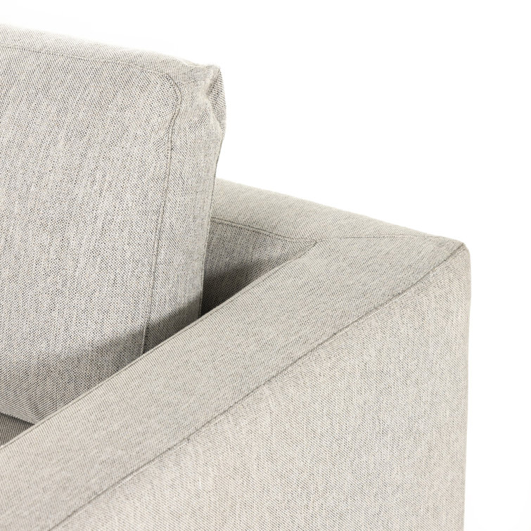 Aldred Silver Queen Tufted Fabric Sleeper Sectional