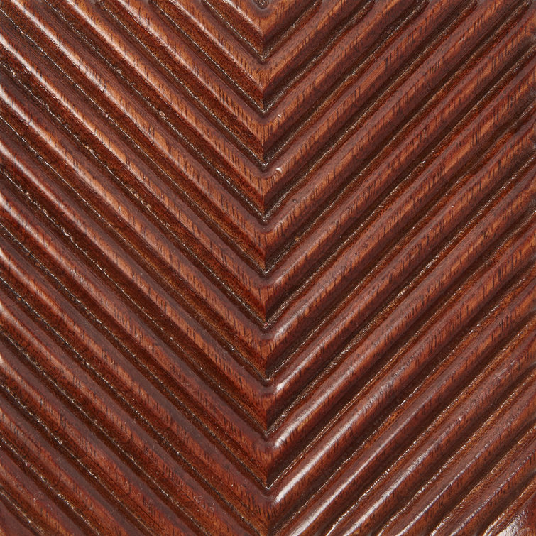Galapagos Chevron Dark Walnut Brass-Handled Extra Deep Chest