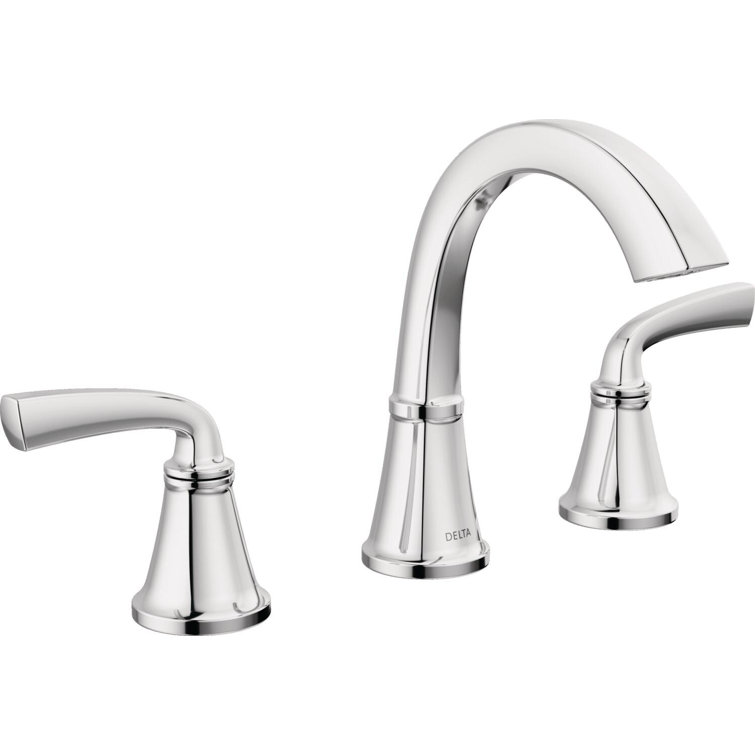 Delta Geist Modern Chrome Widespread Bathroom Faucet with Drain Assembly