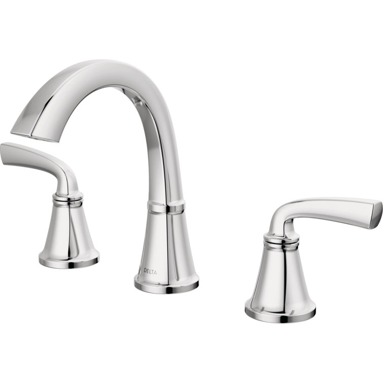 Delta Geist Modern Chrome Widespread Bathroom Faucet with Drain Assembly