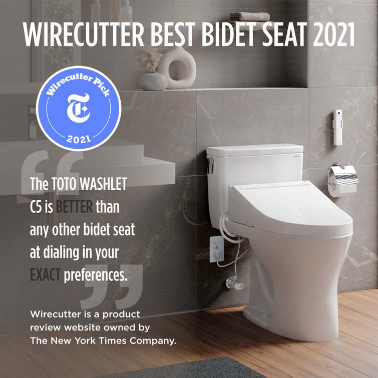 Cotton White Round Heated Electronic Bidet Seat