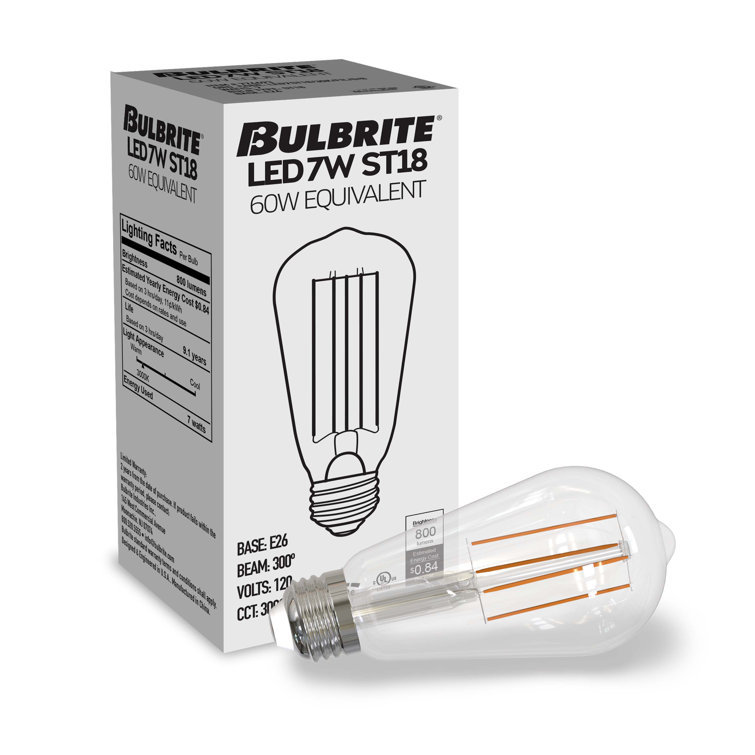 60 Watt Equivalent Clear Dimmable LED Filament Bulb