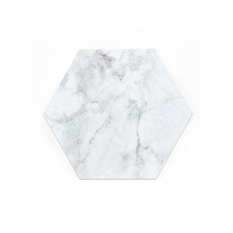 Gray Marble Hexagon Peel and Stick Vinyl Floor Tiles