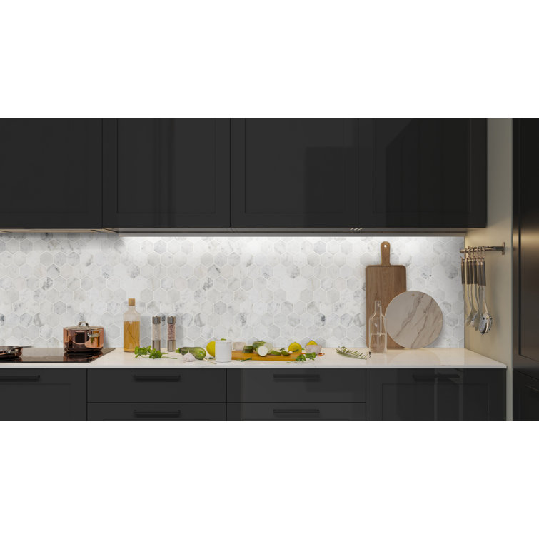 Carrara White Hexagon Honed Marble Mosaic Tile Sheet
