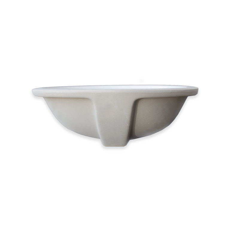 17'' Bisque Ceramic Oval Undermount Bathroom Sink