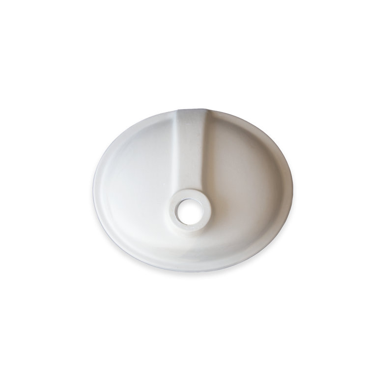 White 17'' Ceramic Oval Undermount Bathroom Sink