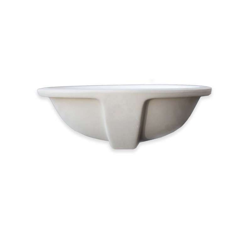 White 17'' Ceramic Oval Undermount Bathroom Sink