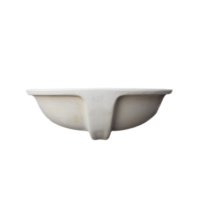 White Ceramic Oval Undermount Bathroom Sink with Overflow