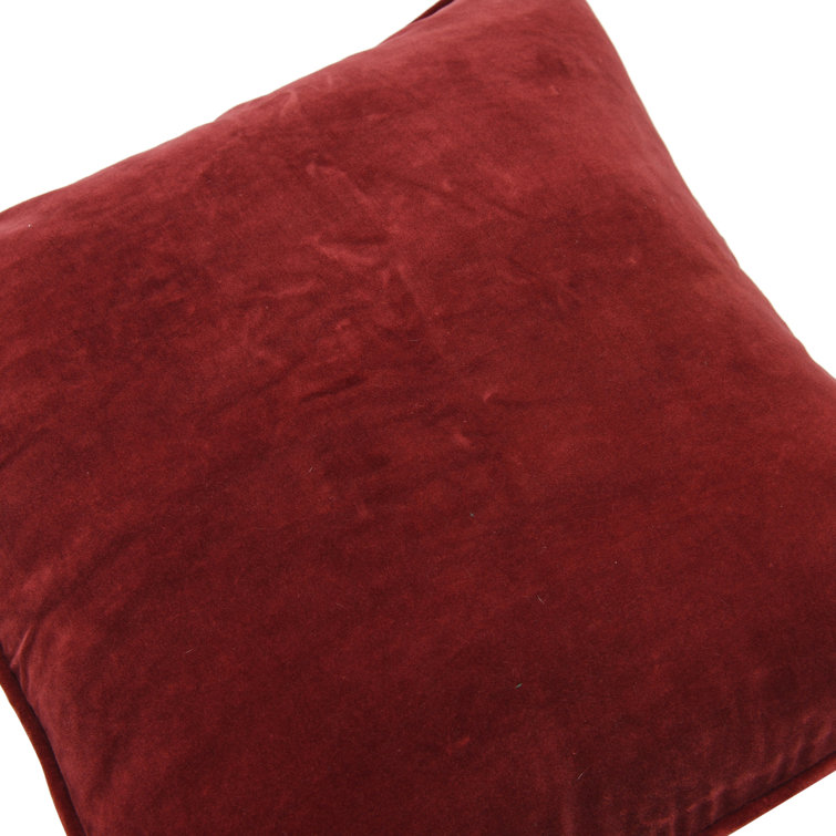 Burgundy Velvet Square Reversible Throw Pillow Set