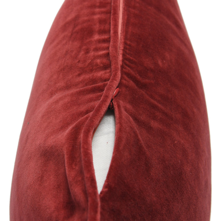 Burgundy Velvet Square Reversible Throw Pillow Set