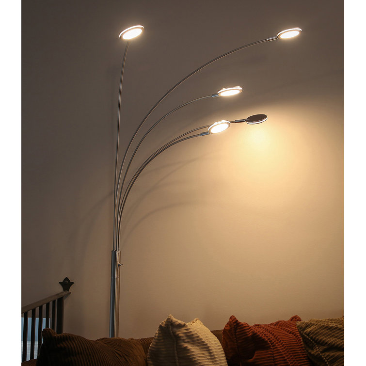 Celestial Nickel 74" LED Floor Lamp with 5 Adjustable Arms