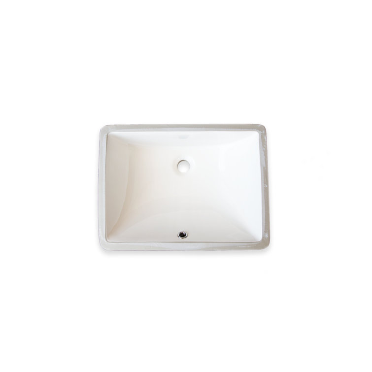White 20'' Rectangular Ceramic Undermount Bathroom Sink