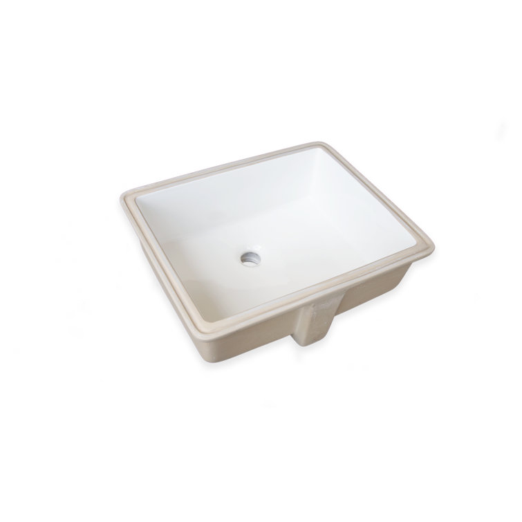 Wells Sinkware Rhythm Series 15.5'' Ceramic Rectangular Bathroom Sink with Overflow
