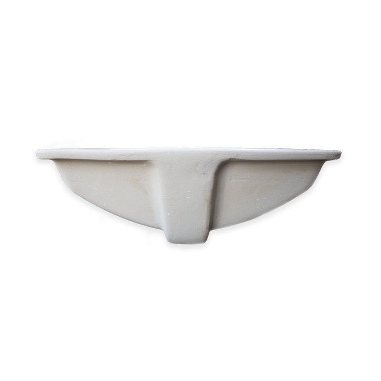 White Ceramic Rectangular Undermount Bathroom Sink 21"