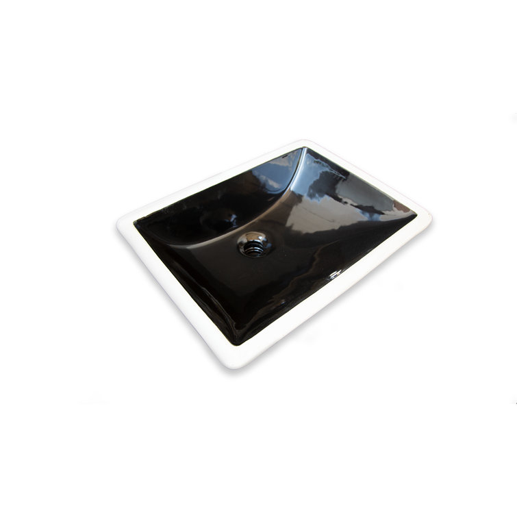 Ebony Rectangular 21" Ceramic Undermount Bathroom Sink