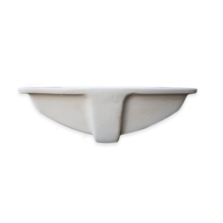 Bisque Rectangular 21-Inch Ceramic Undermount Bathroom Sink