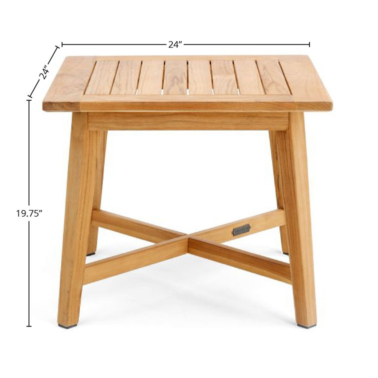Winston Natural Teak 24" Square Outdoor Side Table