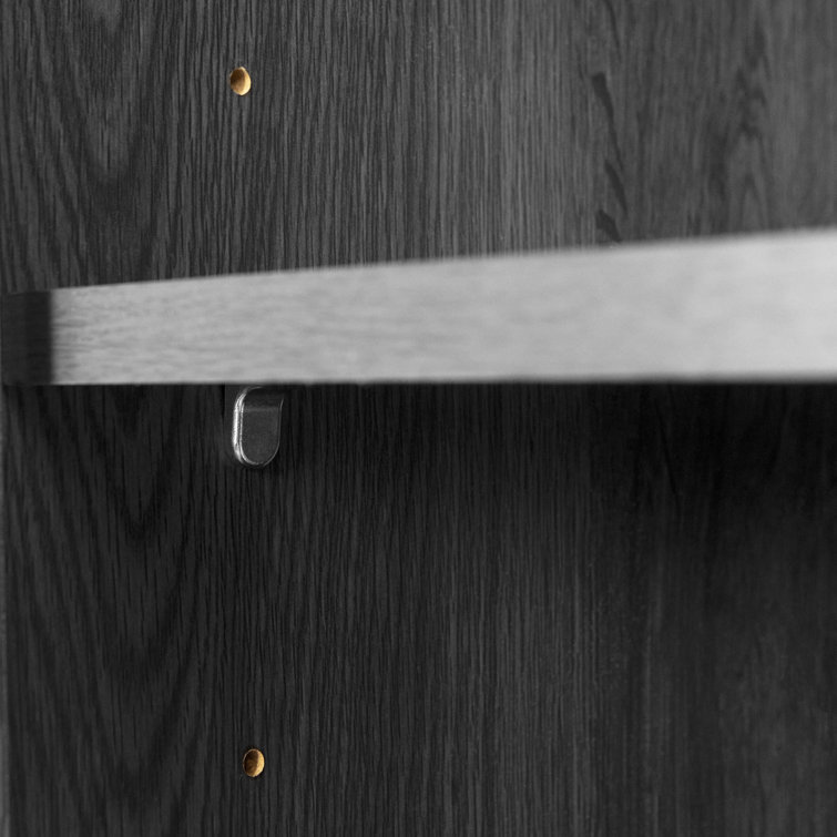 Gray Oak L-Shaped Corner Desk with USB Port and Filing Cabinet