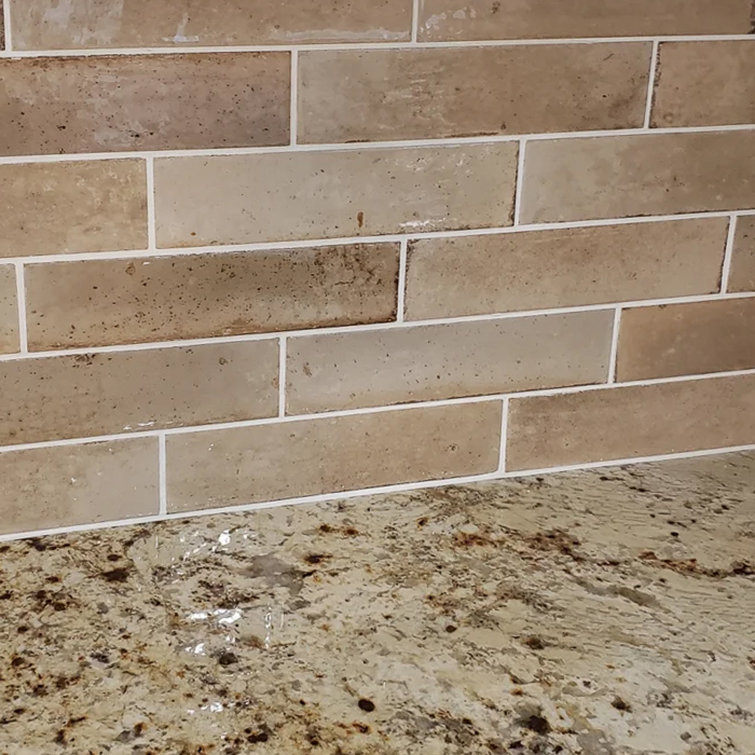Beige Cream Glossy Porcelain Subway Wall Tile 2.5" x 9.5"