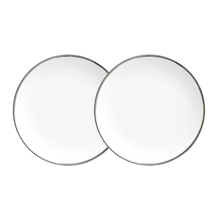 Platinum Edge 6'' Hand-Painted Porcelain Bread Plates