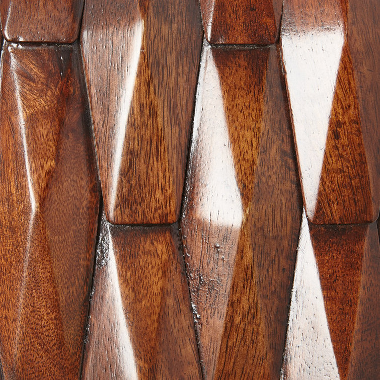 Kerf Walnut Mango Wood Geometric Cabinet