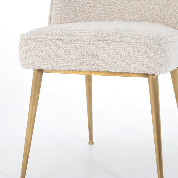 Ursa High Cream Linen & Metal Side Dining Chair