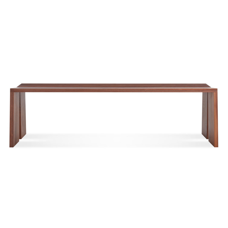 Walnut 60" Solid Wood Bench with Brass Brackets