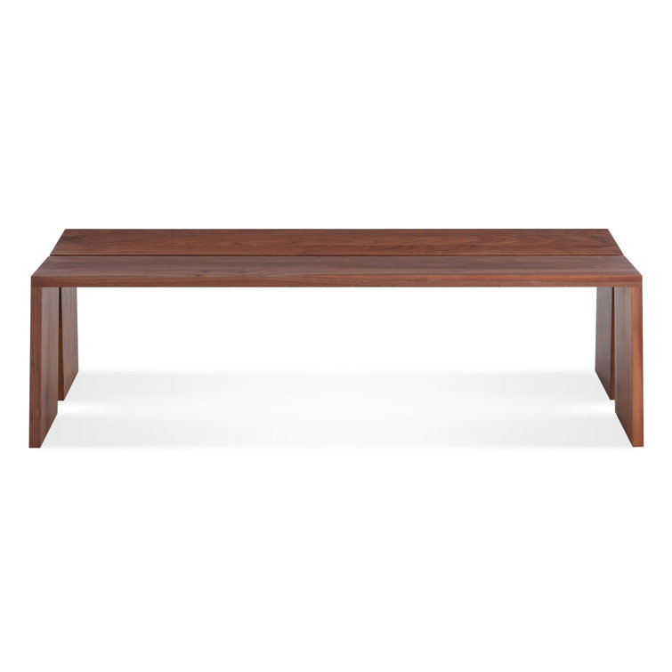 Walnut 60" Solid Wood Bench with Brass Brackets