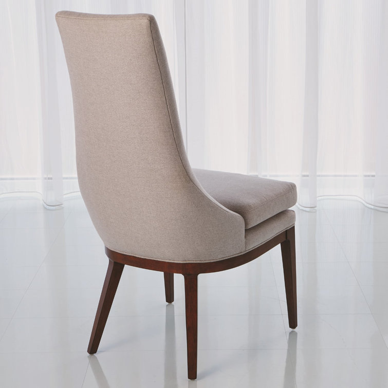 Isabella Walnut Rubberwood Dining Chair in Candid Fleece