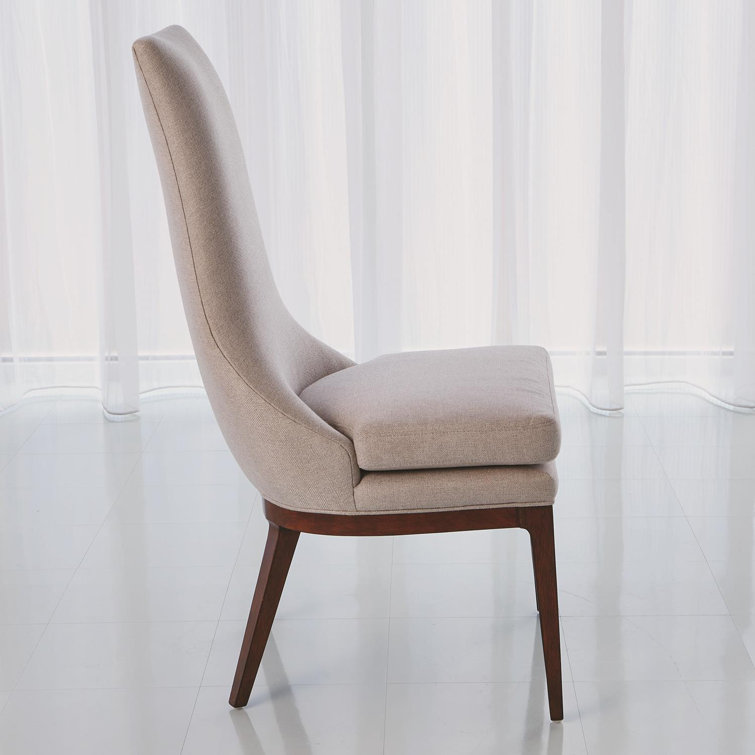 Isabella Walnut Rubberwood Dining Chair in Candid Fleece