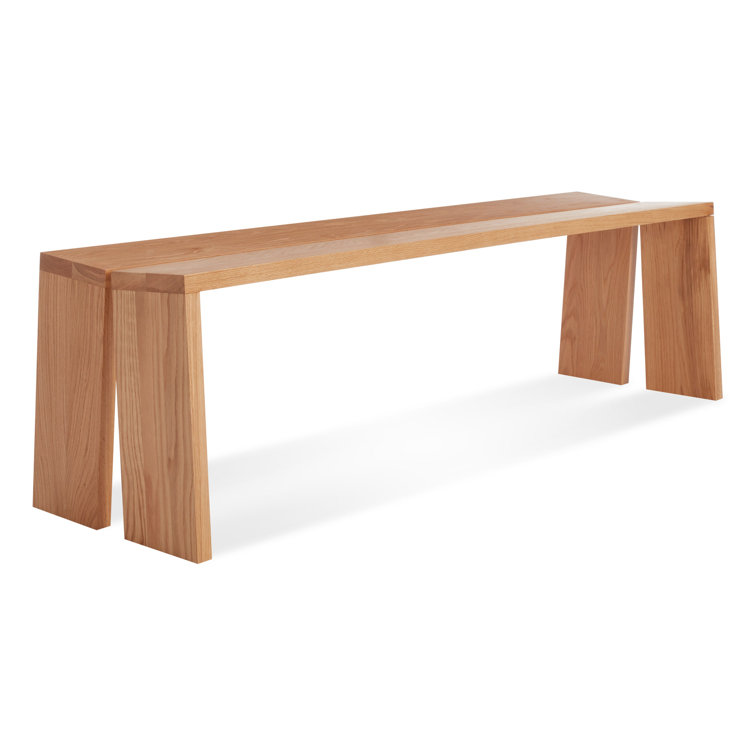 White Oak 60" Bench with Brass Brackets