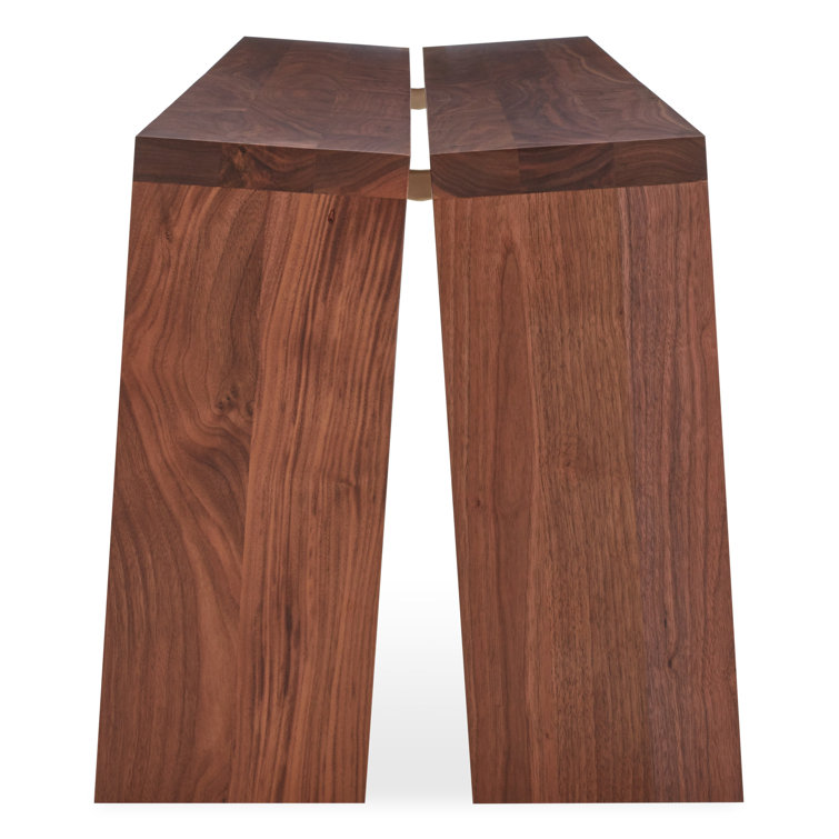 Walnut 60" Solid Wood Bench with Brass Brackets