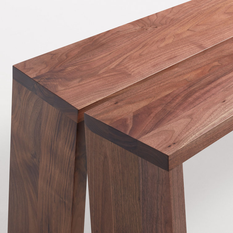 Walnut 60" Solid Wood Bench with Brass Brackets