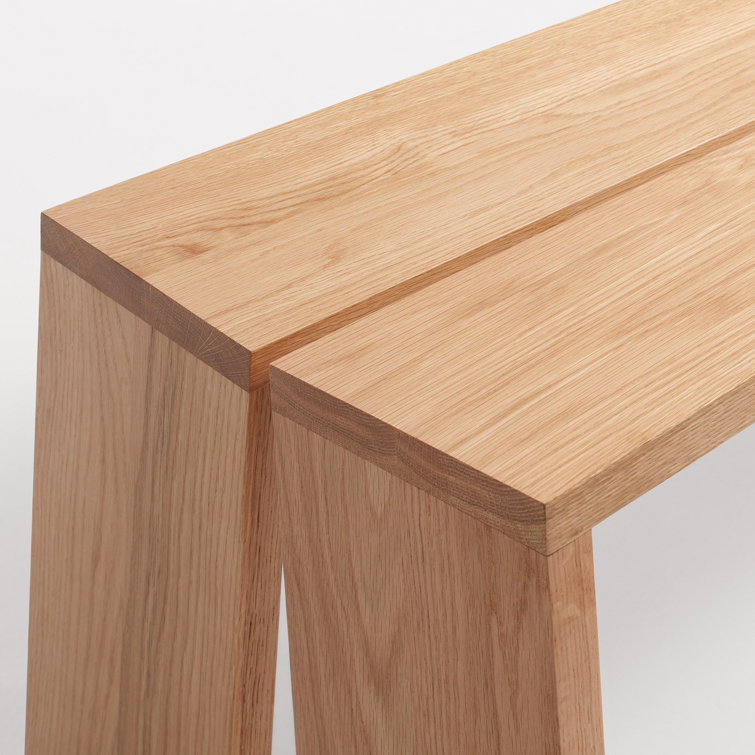 White Oak 60" Bench with Brass Brackets