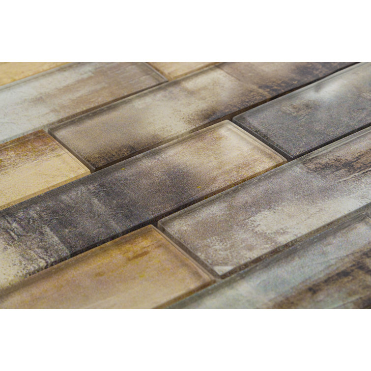 Camelot 2'' x 6'' Glass Brick Joint Mosaic Tile