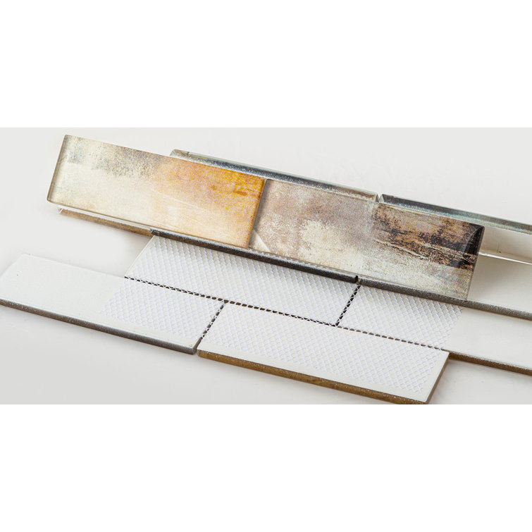 Camelot 2'' x 6'' Glass Brick Joint Mosaic Tile