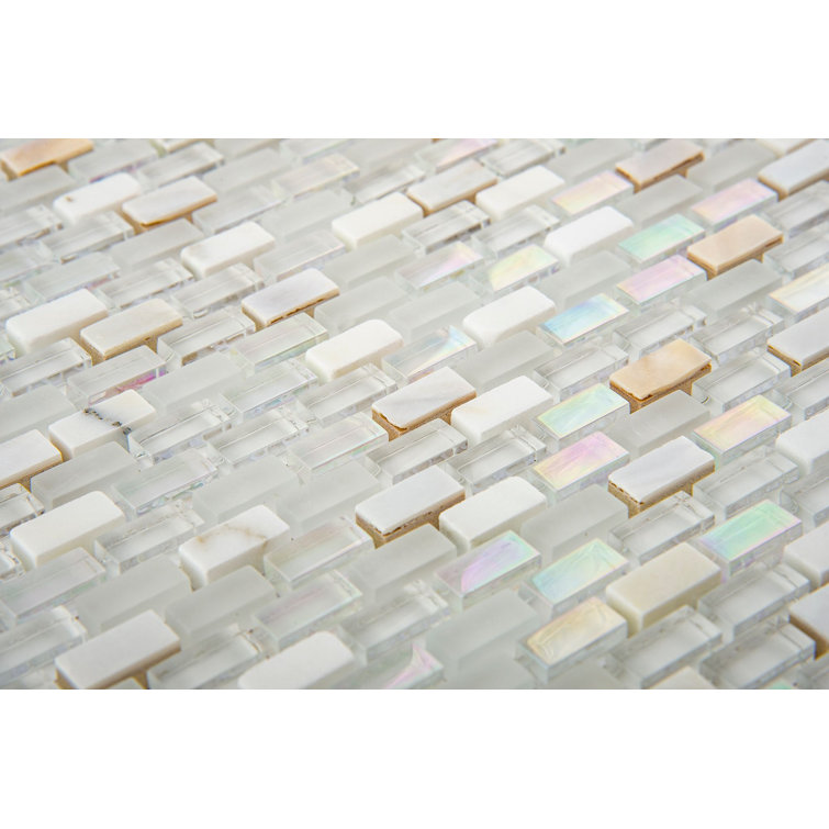 Whisten Glossy Glass and Marble Mosaic Tile