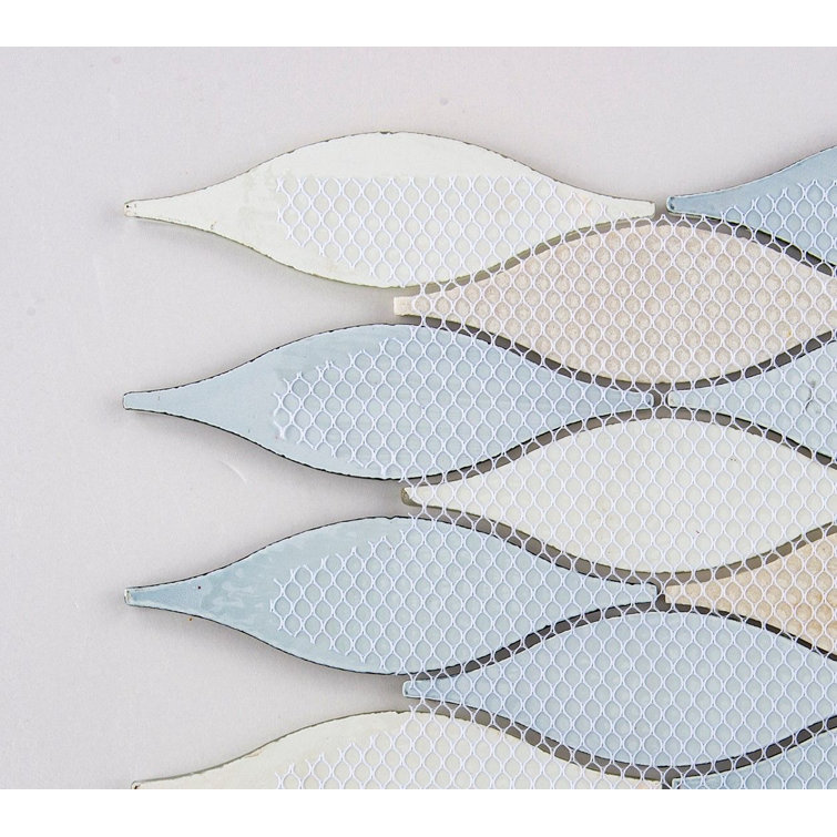 Zeille Glass and Metal Arabesque Mosaic Tile in Rain