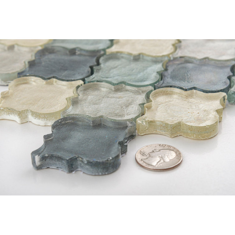 Grandio Myst Gray 2-Inch Iridescent Polished Glass Mosaic Wall Tile