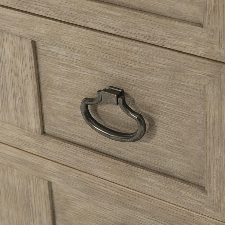 Sandstone Transitional 6-Drawer Dresser with Mirror