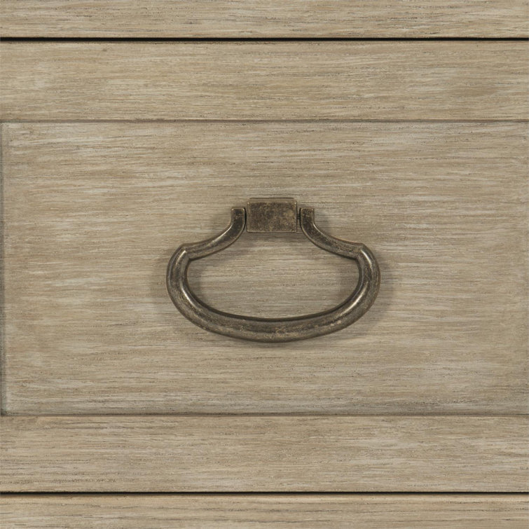Sandstone Transitional 6-Drawer Dresser with Mirror