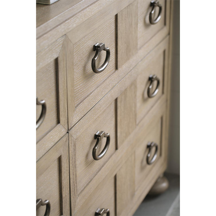 Sandstone Transitional 6-Drawer Dresser with Mirror