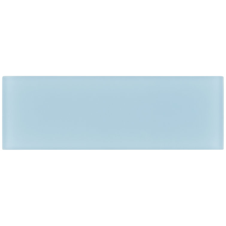 Turquoise Frosted Glass 4'' x 12'' Subway Wall Tile