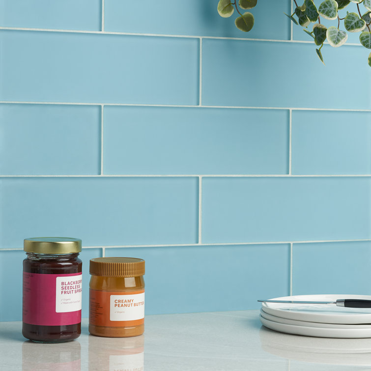 Turquoise Glass Subway Tile for Kitchen and Bathroom