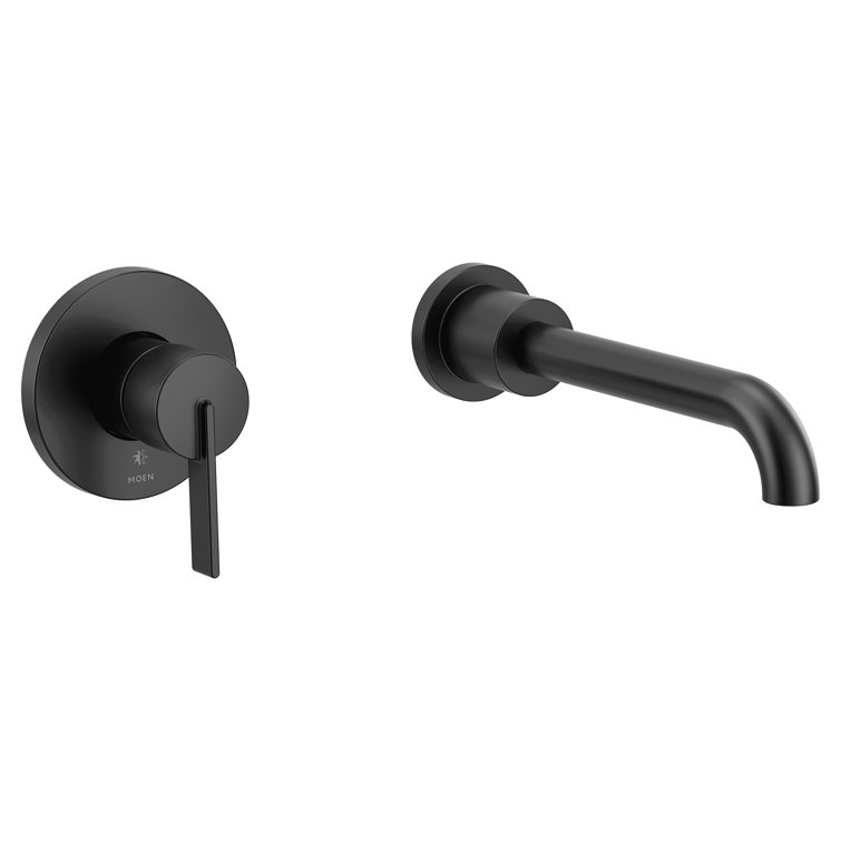 Matte Black Modern Wall Mount Tub Filler Faucet